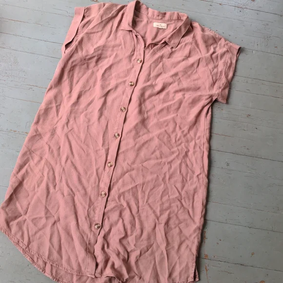 open lace back dress Palma Checkerboard Pink Shirt Dress main image 1